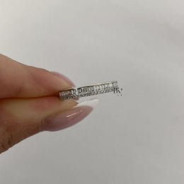 Baguette and Round Lab Diamond Eternity Band, 1ctw Two Row Wedding Ring, 14k Gold Stacking Band