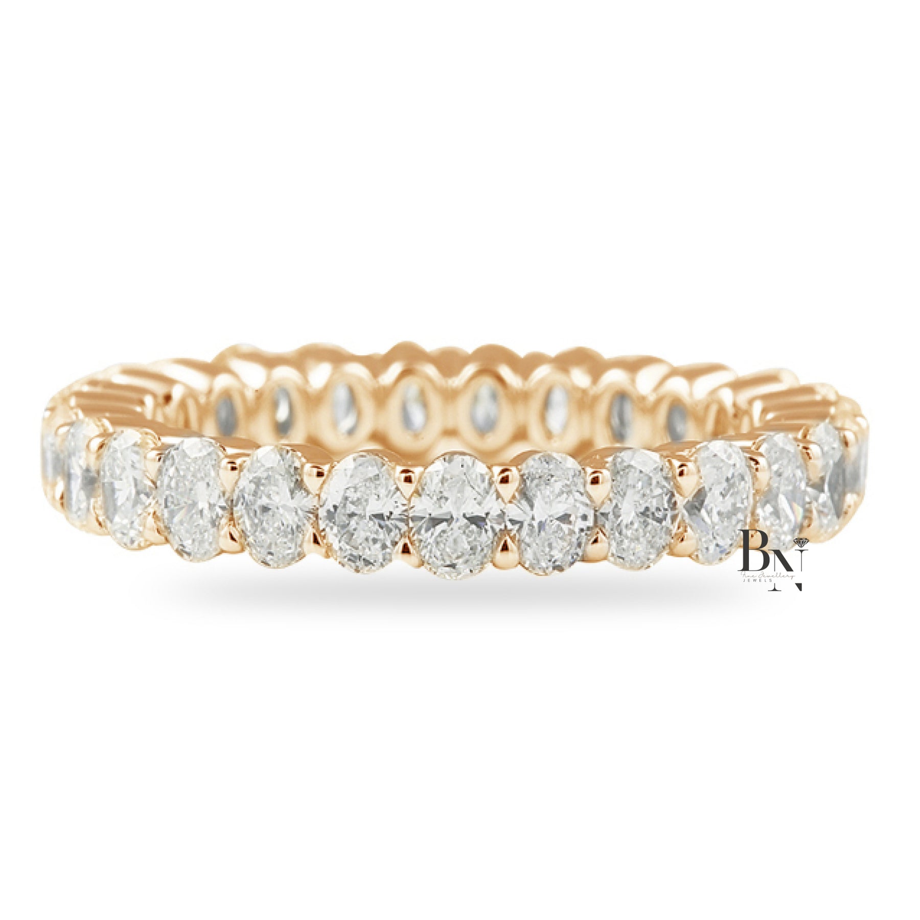 Oval Lab Diamond Eternity Band, 2.25ctw Shared Prong Wedding Ring, Full Eternity Stackable Band