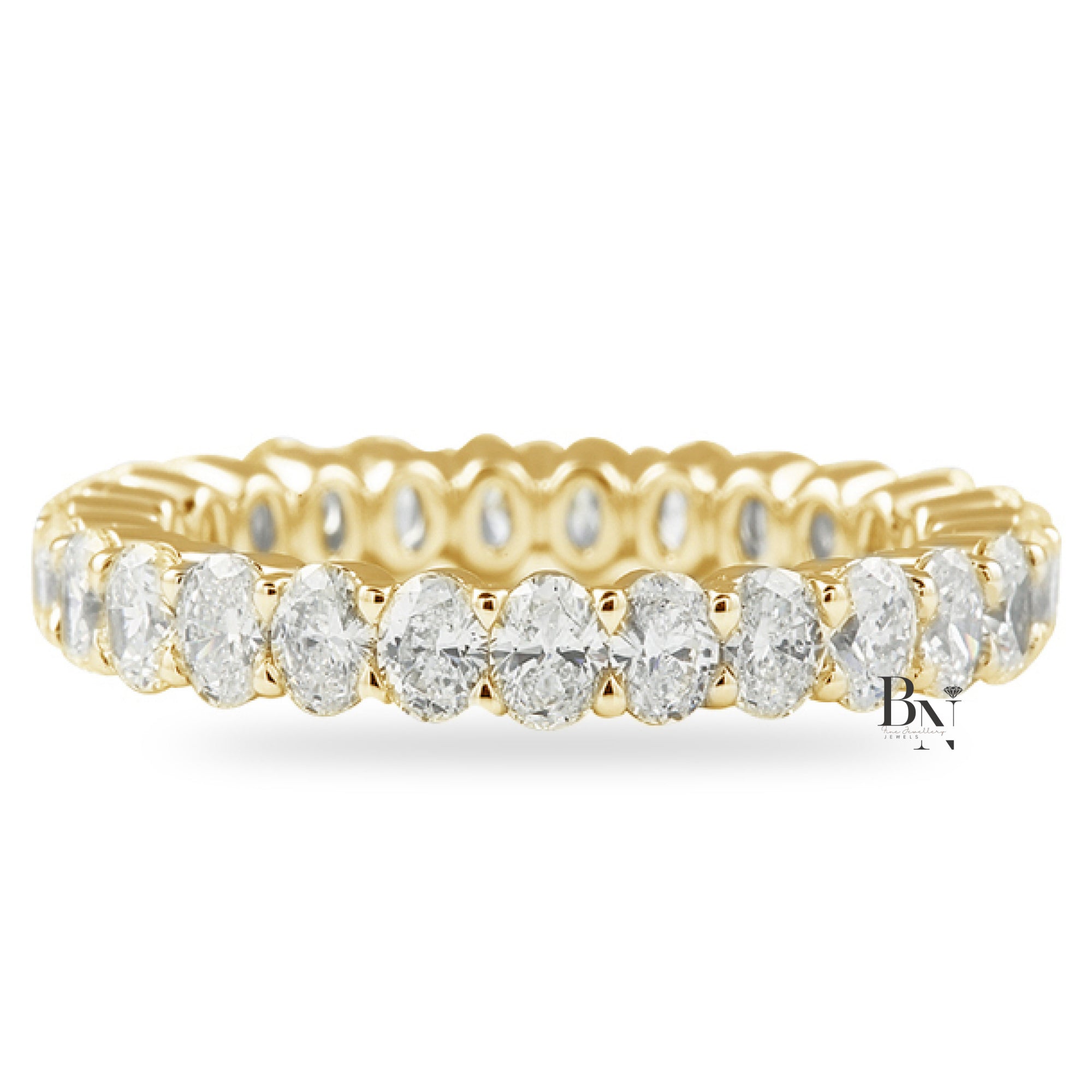 Oval Lab Diamond Eternity Band, 2.25ctw Shared Prong Wedding Ring, Full Eternity Stackable Band