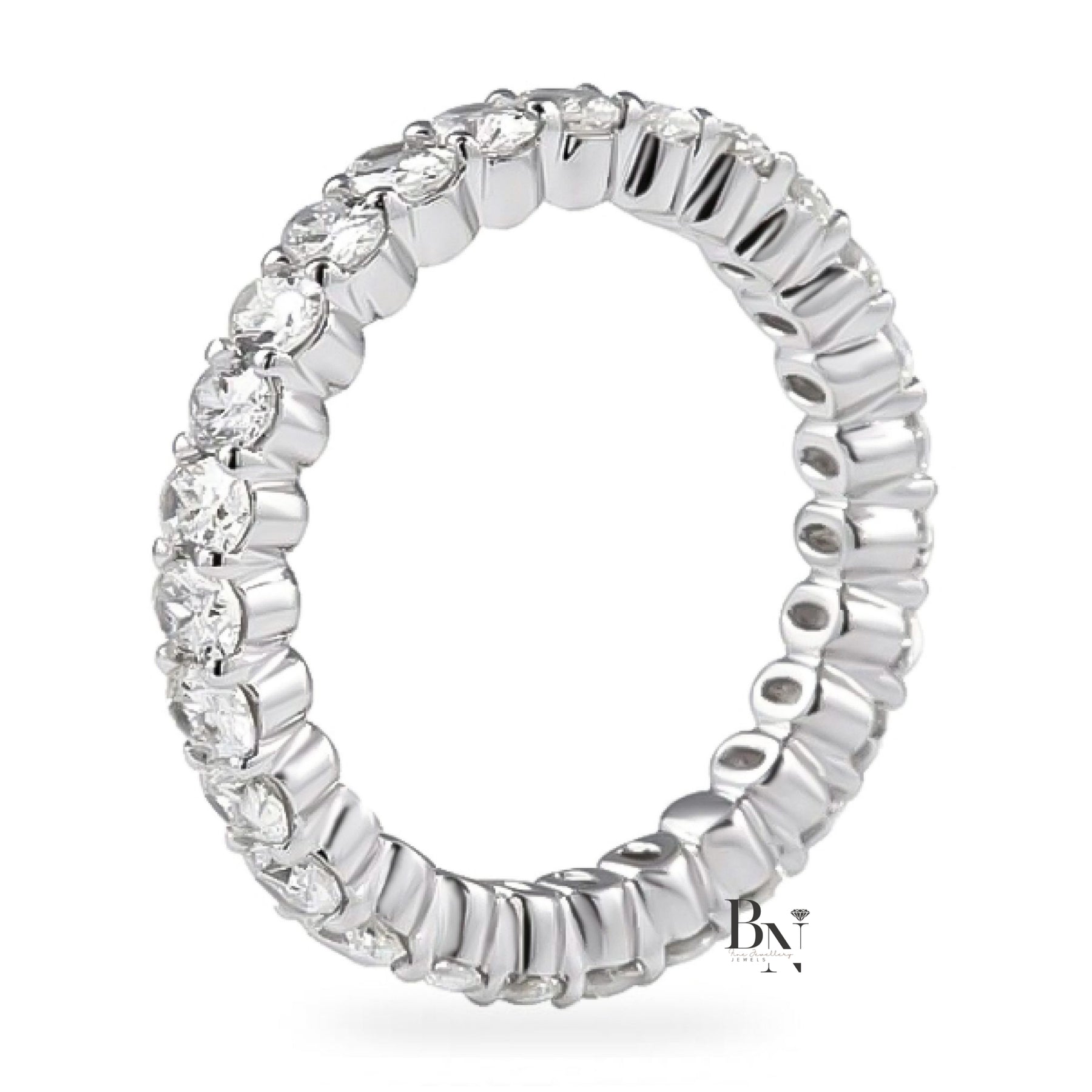 Oval Lab Diamond Eternity Band, 2.25ctw Shared Prong Wedding Ring, Full Eternity Stackable Band