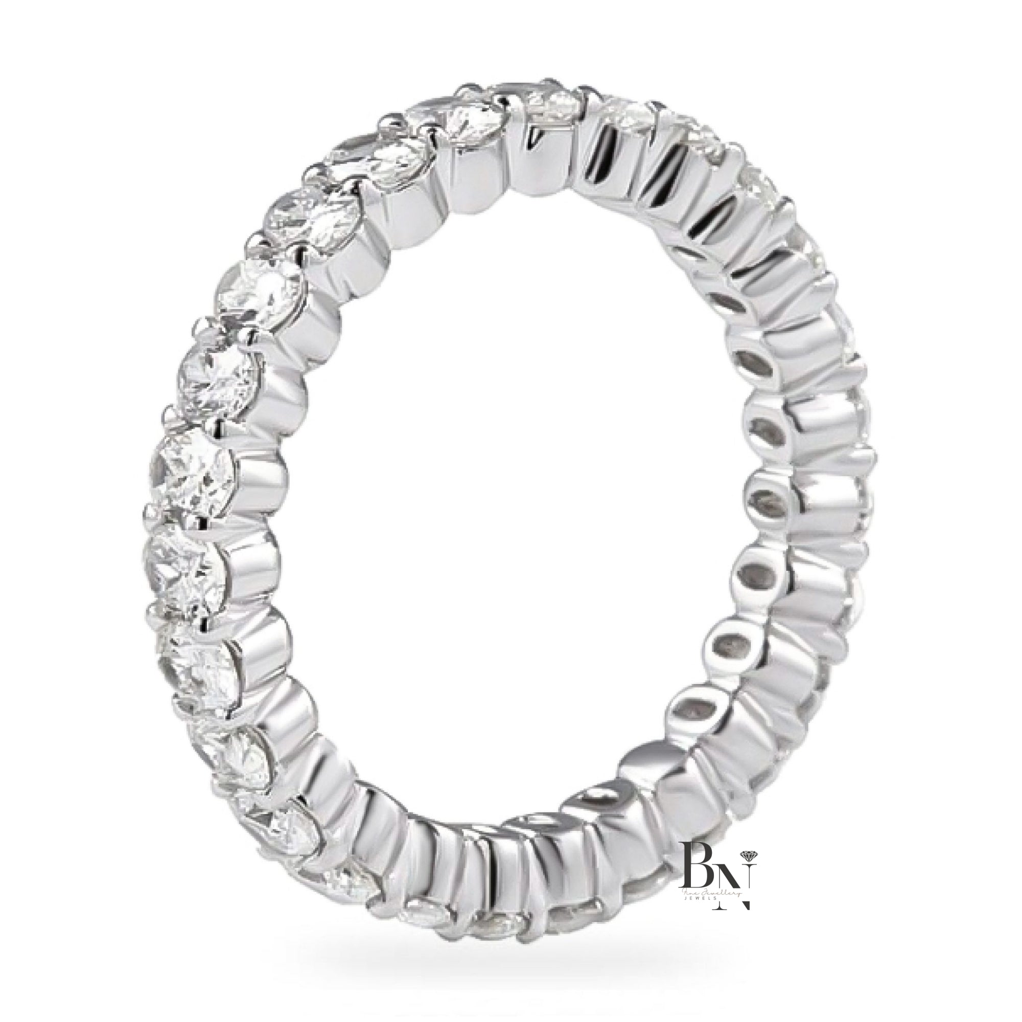 Oval Lab Diamond Eternity Band, 2.25ctw Shared Prong Wedding Ring, Full Eternity Stackable Band