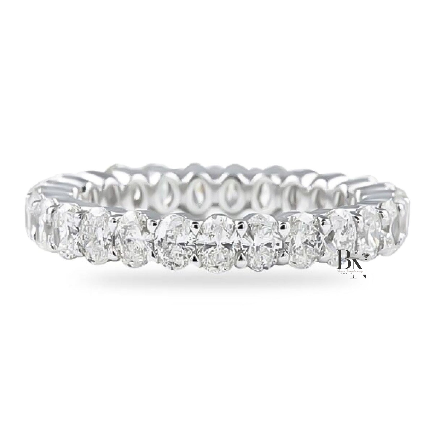 Oval Lab Diamond Eternity Band, 2.25ctw Shared Prong Wedding Ring, Full Eternity Stackable Band