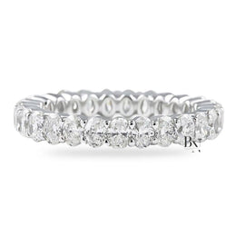 Oval Lab Diamond Eternity Band, 2.25ctw Shared Prong Wedding Ring, Full Eternity Stackable Band