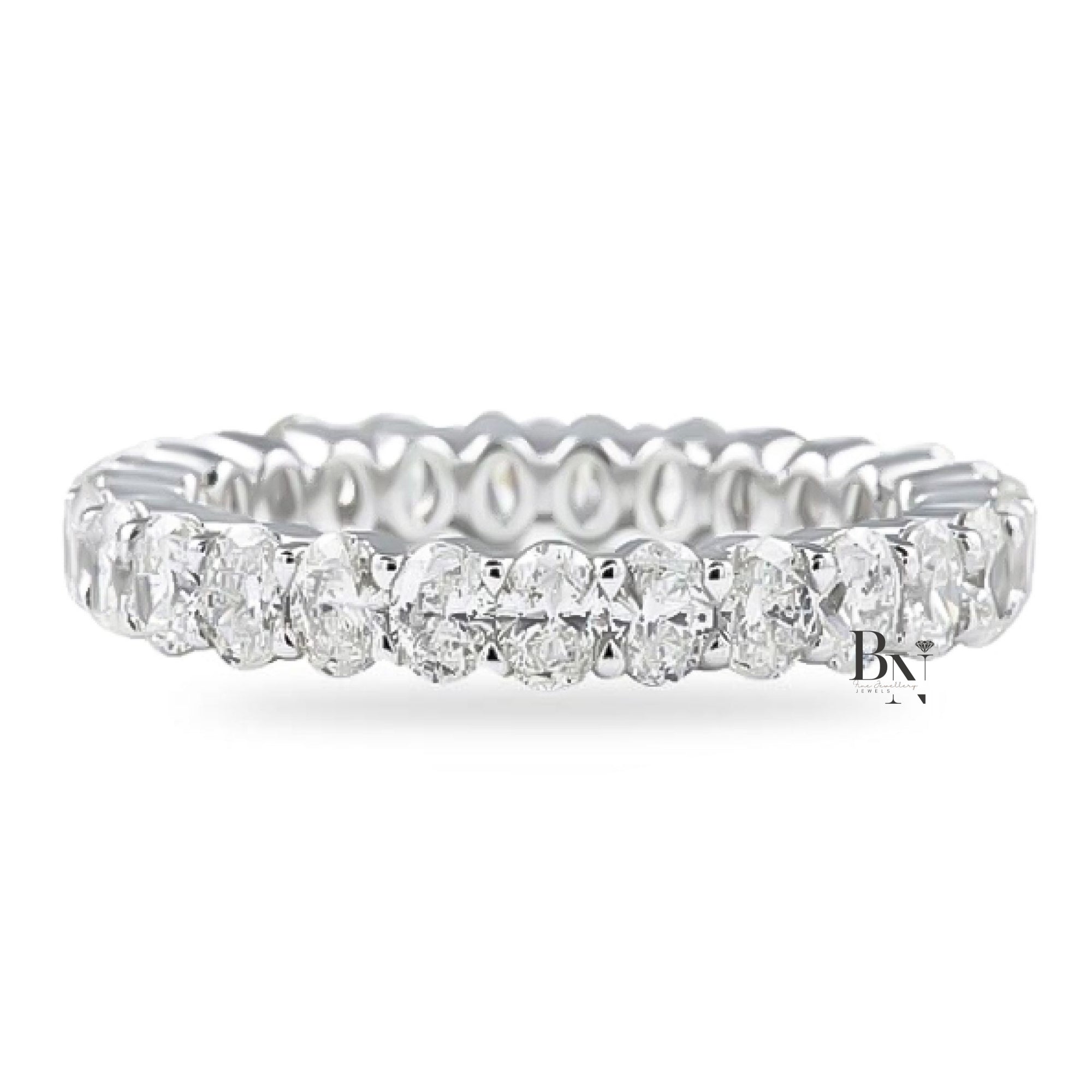 Oval Lab Diamond Eternity Band, 2.25ctw Shared Prong Wedding Ring, Full Eternity Stackable Band