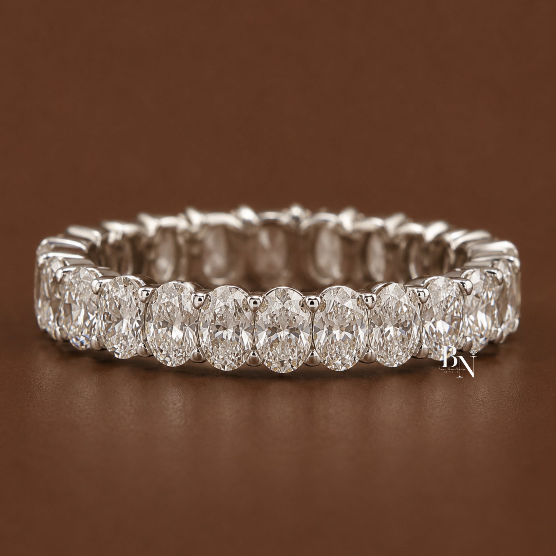 Oval Lab Diamond Eternity Band, 2.25ctw Shared Prong Wedding Ring, Full Eternity Stackable Band