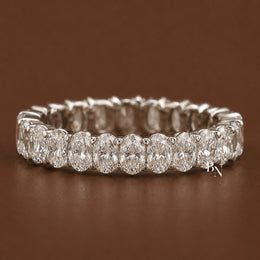 Oval Lab Diamond Eternity Band, 2.25ctw Shared Prong Wedding Ring, Full Eternity Stackable Band