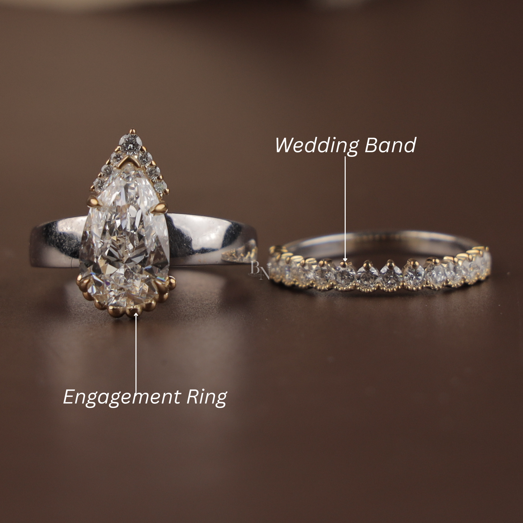 2.5ct Pear Cut Lab Grown Diamond Engagement Ring | Hidden Halo Pavé Band Solitaire 14K White Gold