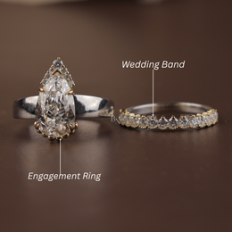 2.5ct Pear Cut Lab Grown Diamond Engagement Ring | Hidden Halo Pavé Band Solitaire 14K White Gold