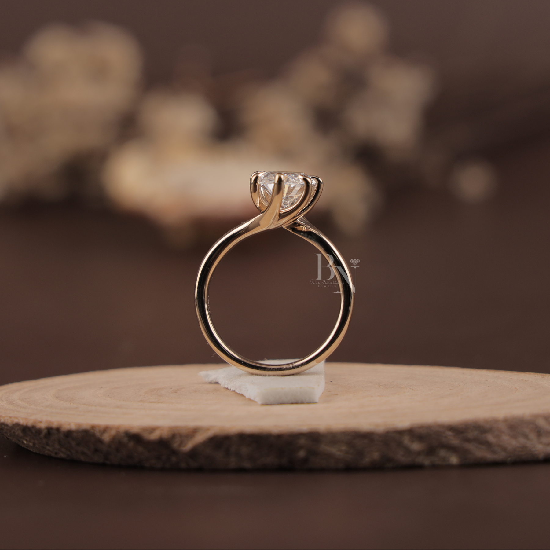2.5ct Oval Lab Grown Diamond Engagement Ring | Tulip Cathedral Setting 14K Solid Gold