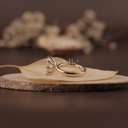 2.5ct Oval Lab Grown Diamond Engagement Ring | Tulip Cathedral Setting 14K Solid Gold