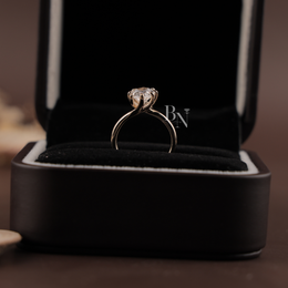 2.5ct Oval Lab Grown Diamond Engagement Ring | Tulip Cathedral Setting 14K Solid Gold