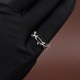 Nature Inspired Vine Engagement Ring | White Gold Twig Bridal Band | Round Brilliant Cut Lab Grown Diamond Leaf Promise Ring |
