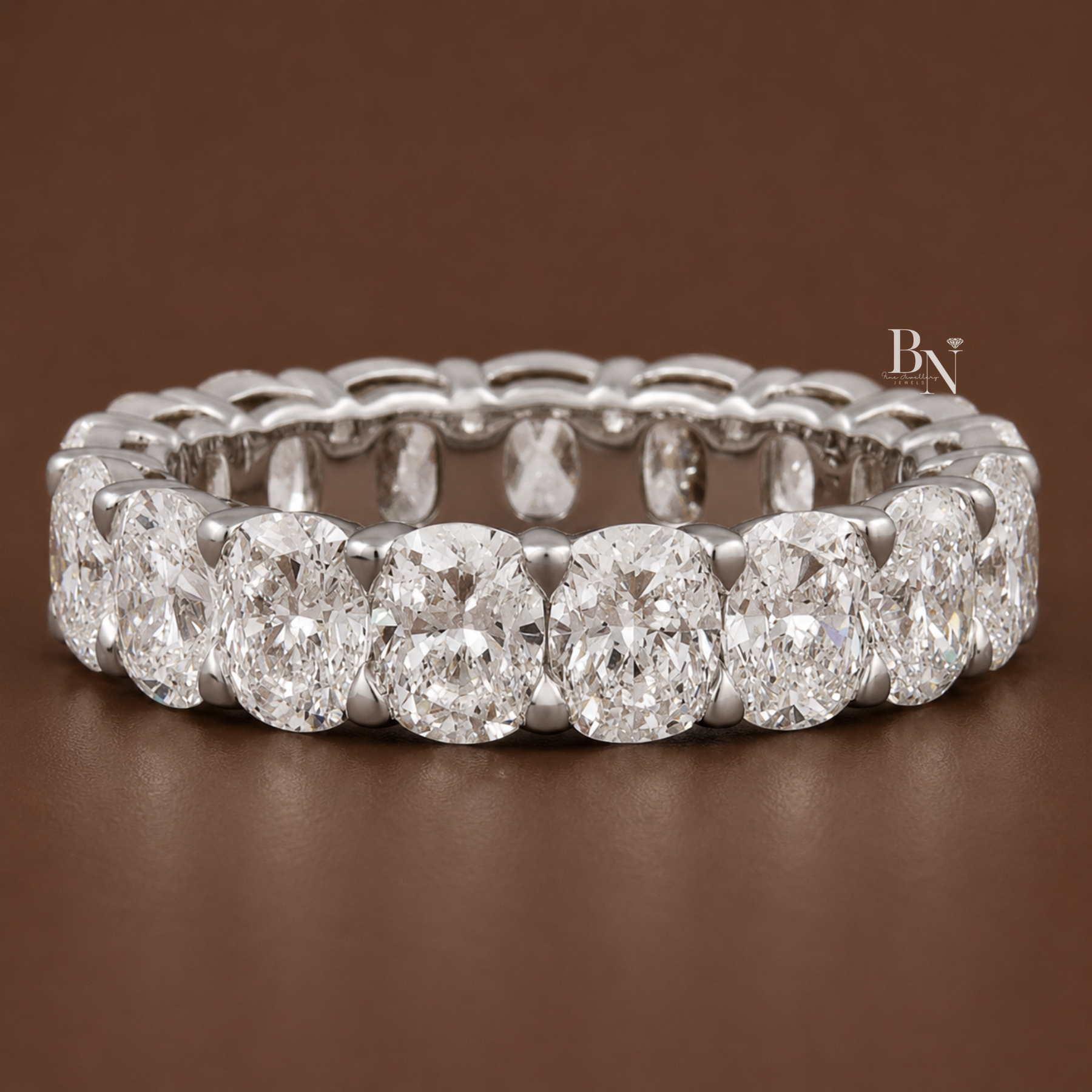 Elongated Cushion Lab Diamond Band, 5.30ct Full Eternity Ring, Shared Prong Wedding Band