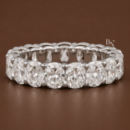 Elongated Cushion Lab Diamond Band, 5.30ct Full Eternity Ring, Shared Prong Wedding Band