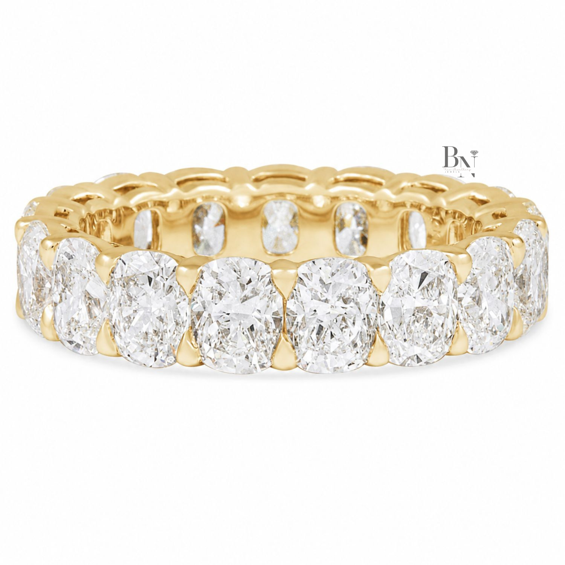 Elongated Cushion Lab Diamond Band, 5.30ct Full Eternity Ring, Shared Prong Wedding Band