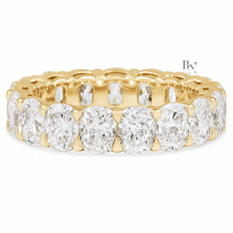 Elongated Cushion Lab Diamond Band, 5.30ct Full Eternity Ring, Shared Prong Wedding Band