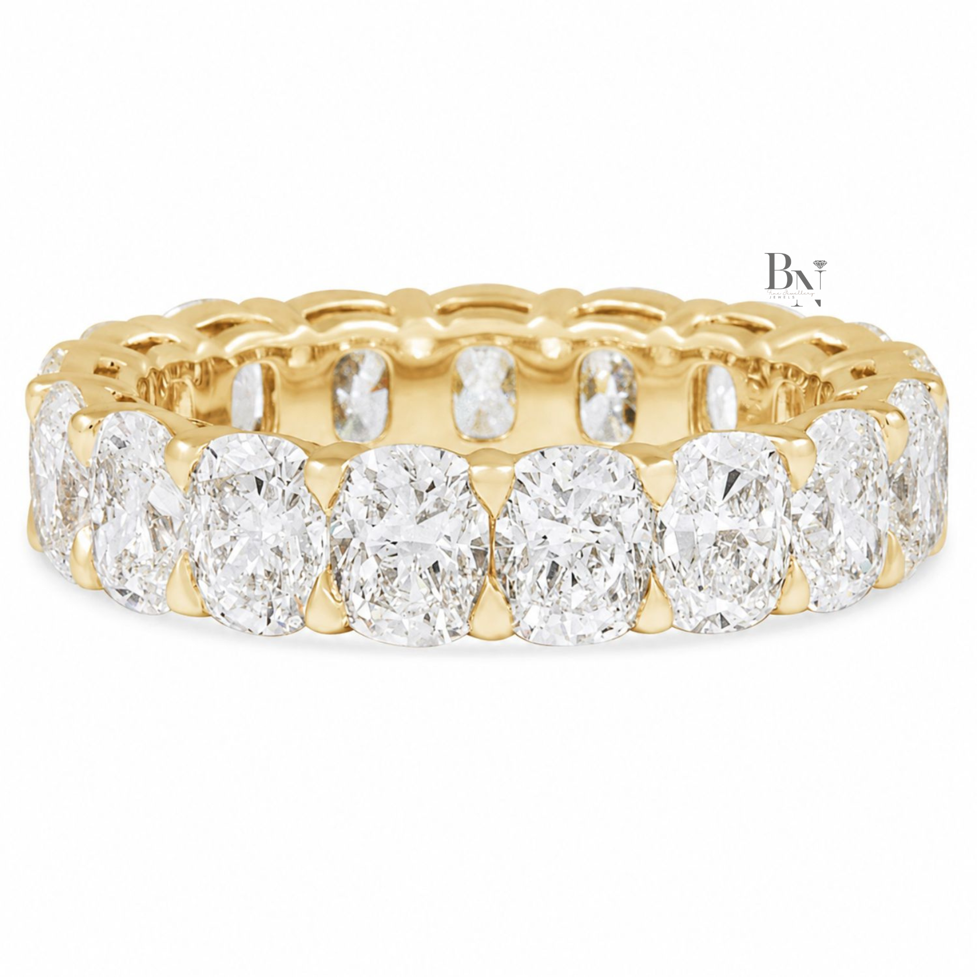 Elongated Cushion Lab Diamond Band, 5.30ct Full Eternity Ring, Shared Prong Wedding Band
