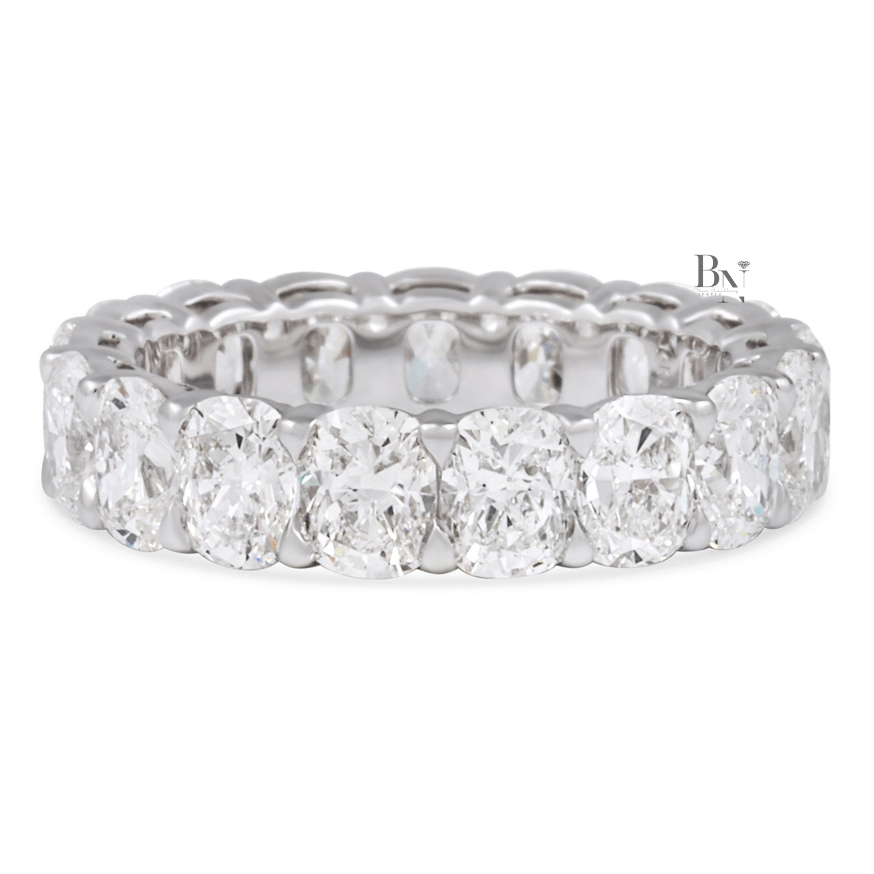 Elongated Cushion Lab Diamond Band, 5.30ct Full Eternity Ring, Shared Prong Wedding Band
