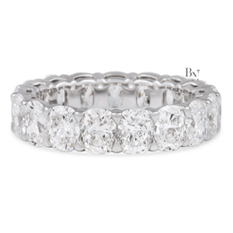 Elongated Cushion Lab Diamond Band, 5.30ct Full Eternity Ring, Shared Prong Wedding Band