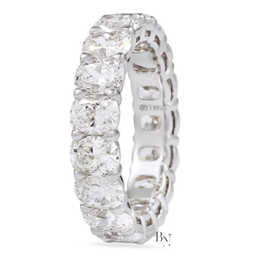 Elongated Cushion Lab Diamond Band, 5.30ct Full Eternity Ring, Shared Prong Wedding Band