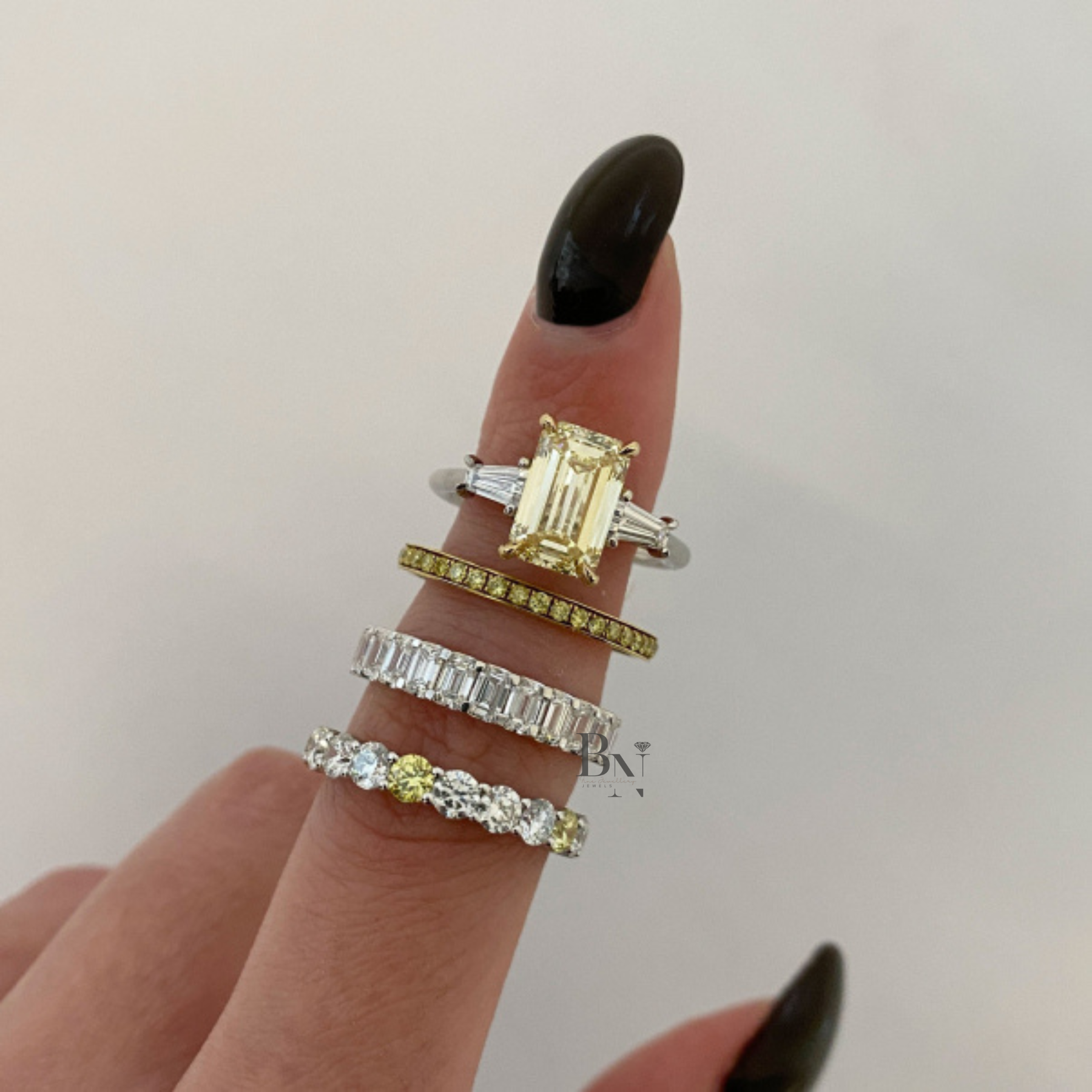 Emerald Lab Diamond Eternity Band, 2.45 Carat U-Shape Setting Ring, Gold Bridal Stacking Ring, Anniversary Wedding Band