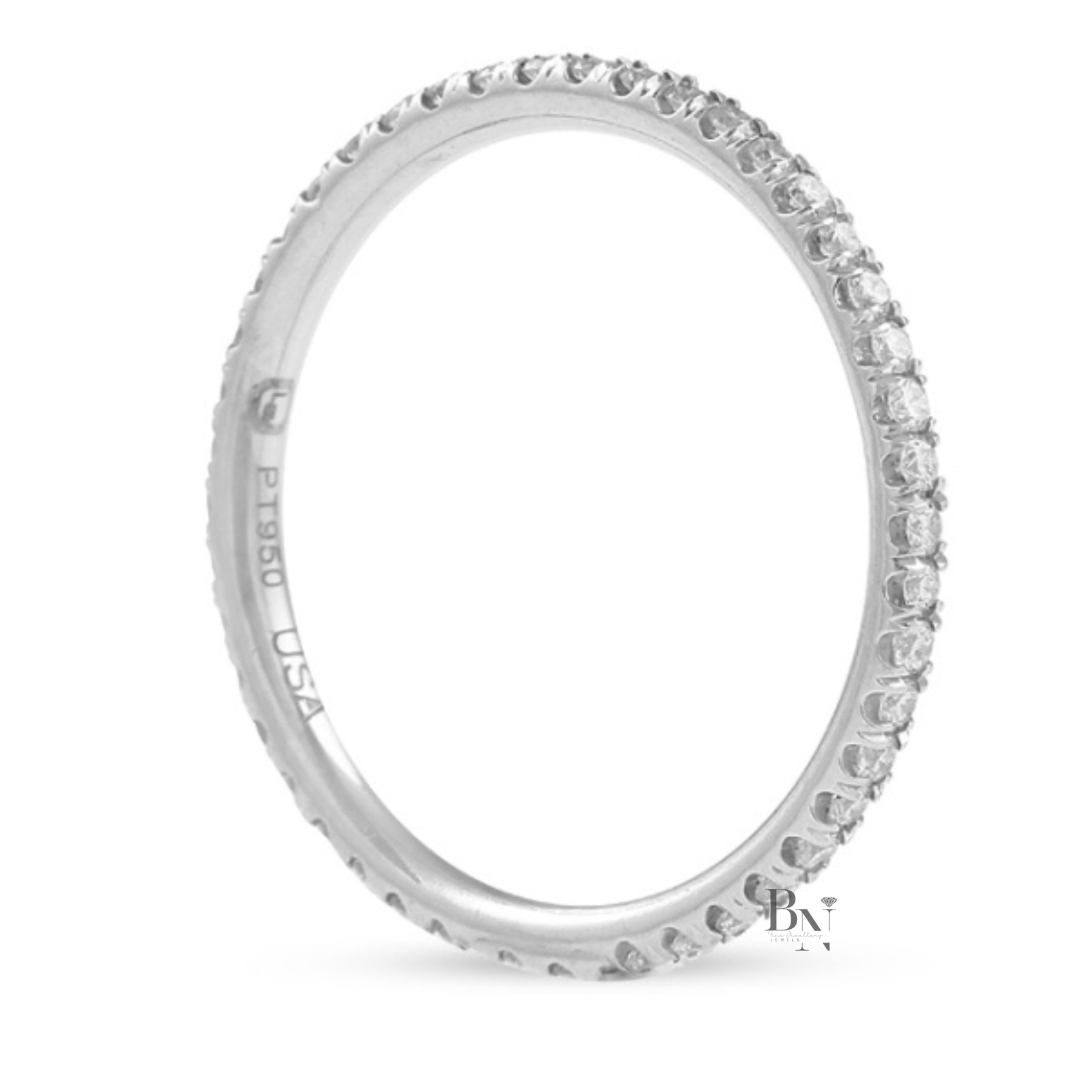 Delicate Pave Lab Diamond Band, 0.35ct Full Eternity Wedding Band, 1.7mm Dainty Bridal Stacking Ring