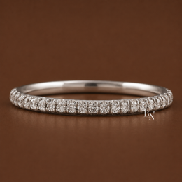 Delicate Pave Lab Diamond Band, 0.35ct Full Eternity Wedding Band, 1.7mm Dainty Bridal Stacking Ring