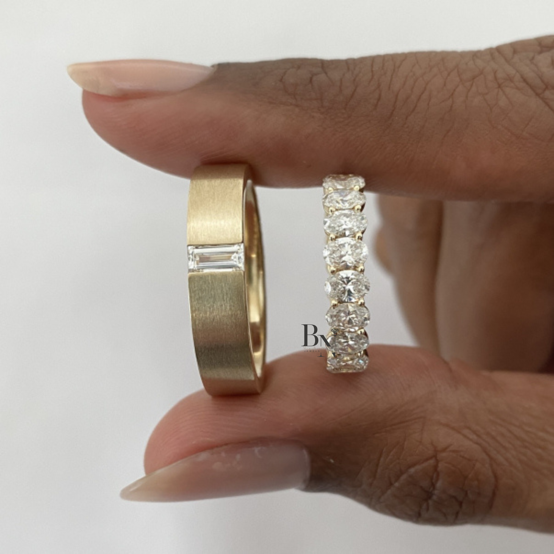 Oval Lab Diamond Eternity Band, 3 Carat Closed Basket Ring, Shared Prong Wedding Band