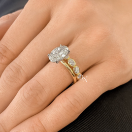 Oval Lab Diamond Eternity Band, East-West Bezel Set Wedding Ring, 1.7ctw Full Circle Band