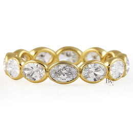 Oval Lab Diamond Eternity Band, East-West Bezel Set Wedding Ring, 1.7ctw Full Circle Band