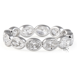 Oval Lab Diamond Eternity Band, East-West Bezel Set Wedding Ring, 1.7ctw Full Circle Band