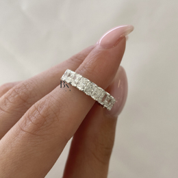 Radiant Cut Lab Diamond Eternity Band, U-Shape Wedding Ring, 3.20ctw Full Circle Band, 14k Gold