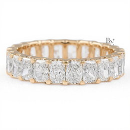 Radiant Cut Lab Diamond Eternity Band, U-Shape Wedding Ring, 3.20ctw Full Circle Band, 14k Gold