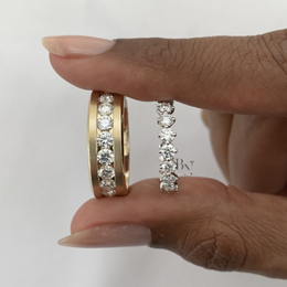 Matte Round Lab Diamond Eternity Band, 2.80ctw Channel Set Wedding Ring, 14k Gold Wide Anniversary Band