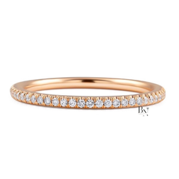 Super Slim Lab Diamond Eternity Band, 0.20ctw Full Eternity Wedding Ring, Handcrafted 14k Gold