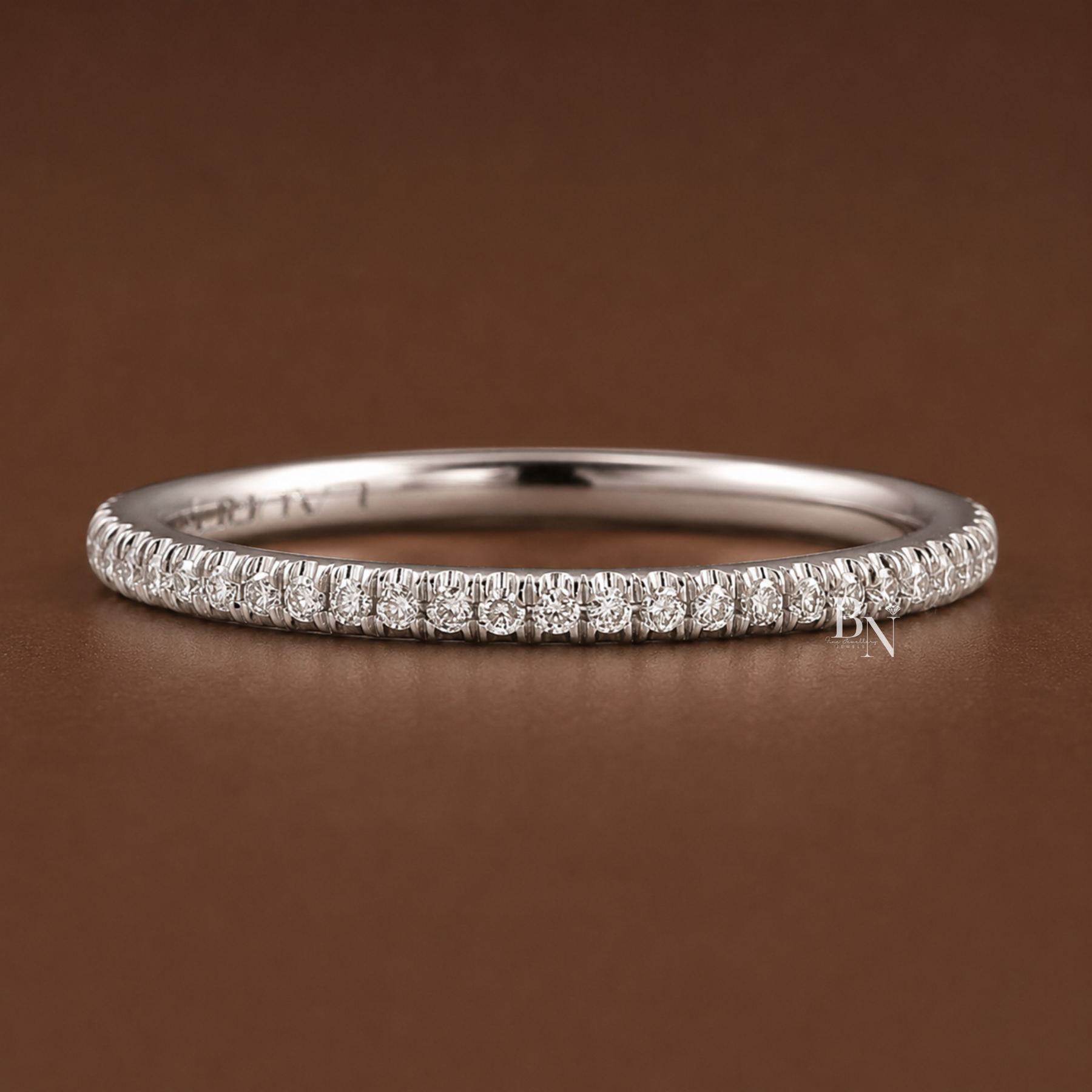 Super Slim Lab Diamond Eternity Band, 0.20ctw Full Eternity Wedding Ring, Handcrafted 14k Gold