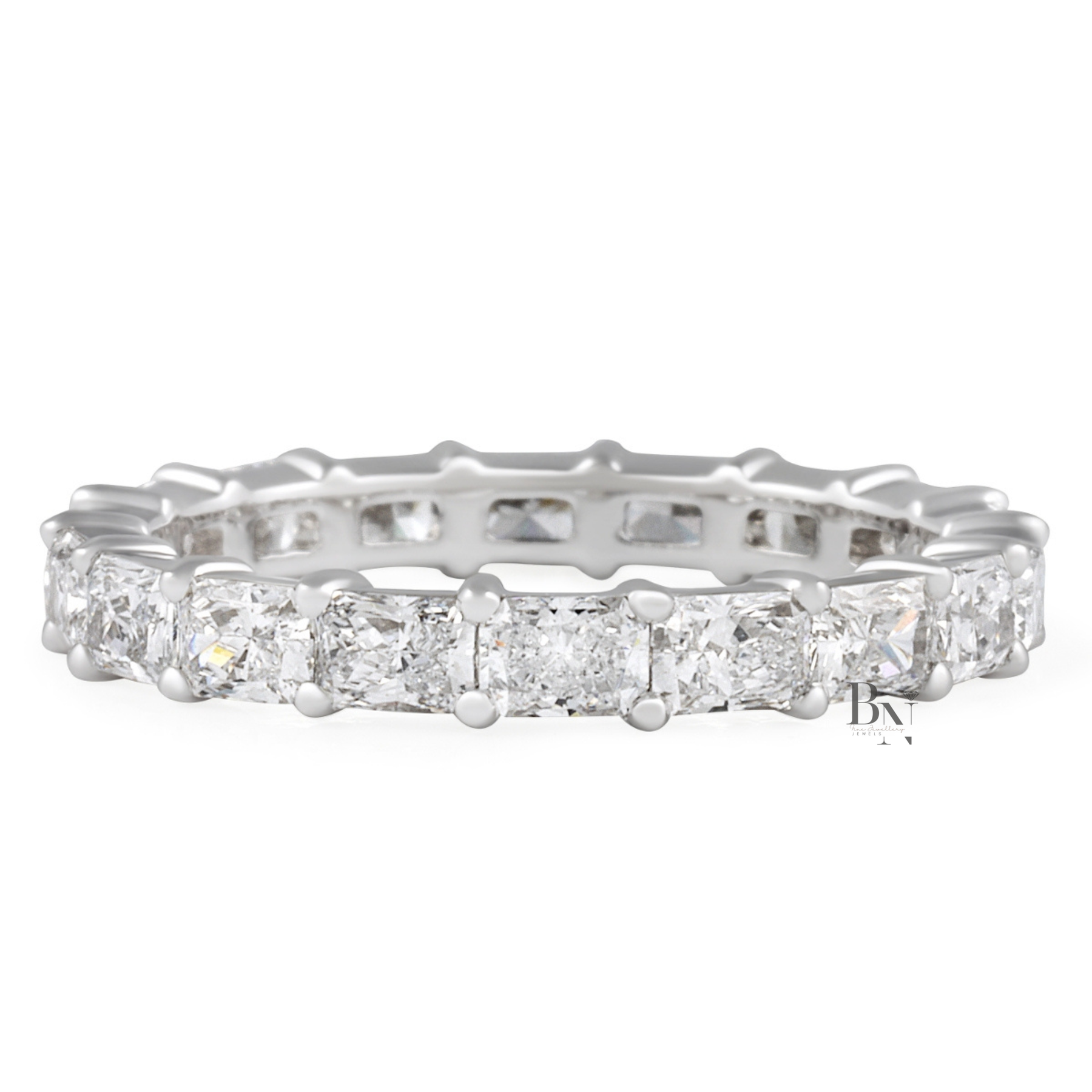 East-West Radiant Lab Diamond Eternity Band, 2ctw Shared Prong Wedding Ring, Full Eternity Stacking Band