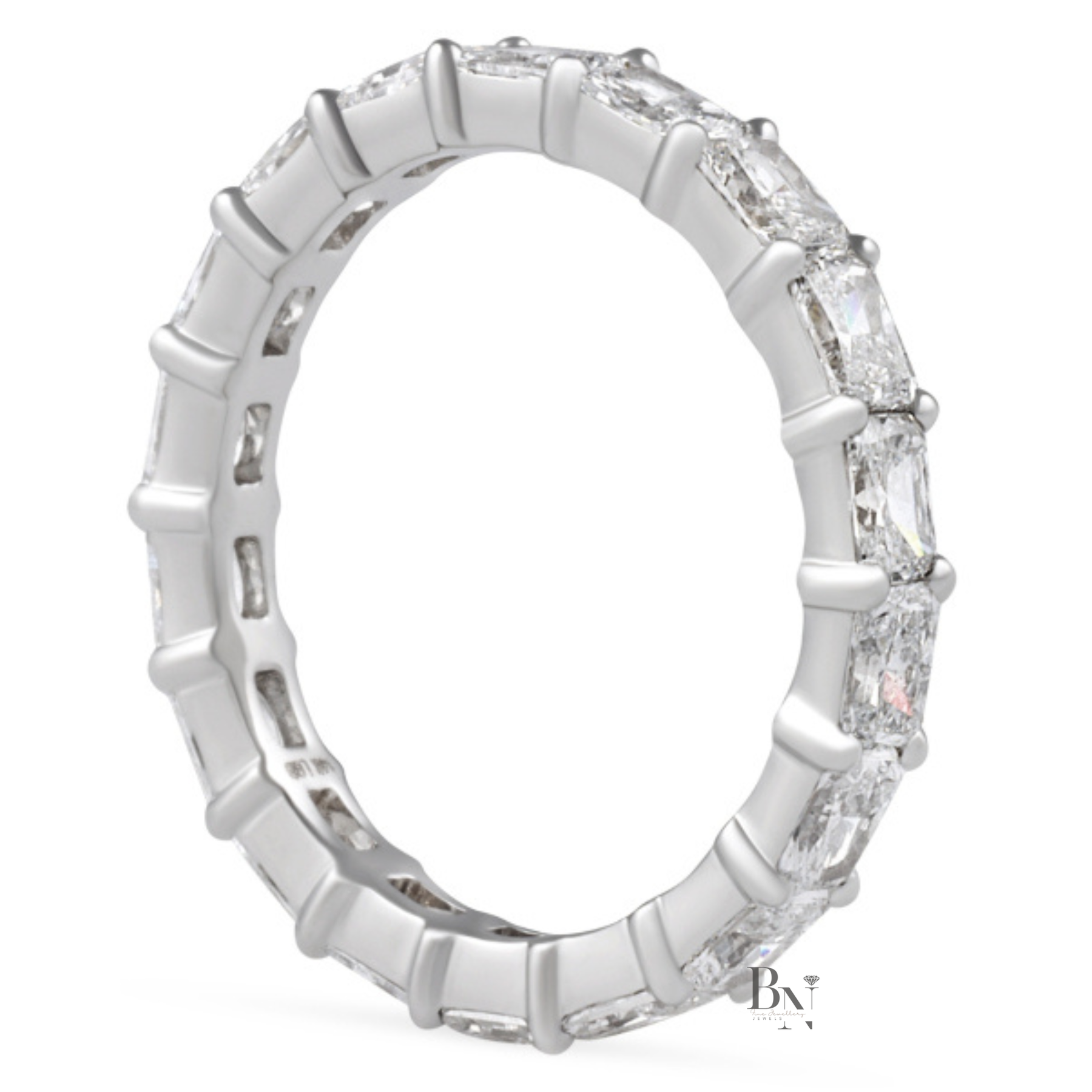 East-West Radiant Lab Diamond Eternity Band, 2ctw Shared Prong Wedding Ring, Full Eternity Stacking Band