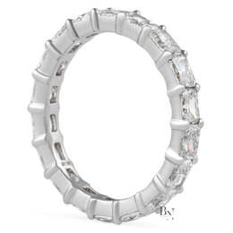 East-West Radiant Lab Diamond Eternity Band, 2ctw Shared Prong Wedding Ring, Full Eternity Stacking Band
