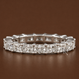 East-West Radiant Lab Diamond Eternity Band, 2ctw Shared Prong Wedding Ring, Full Eternity Stacking Band