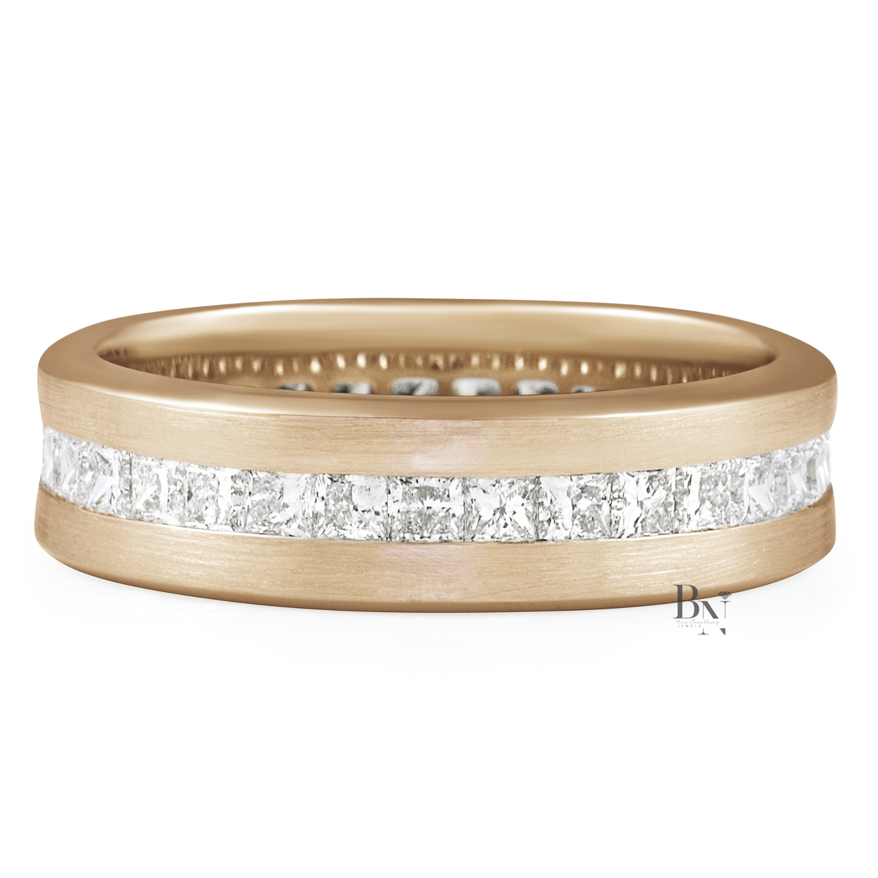 Princess Cut Lab Diamond Eternity Band, 1.80 Carat Channel Set Ring, 14K Gold Men's Wedding Band