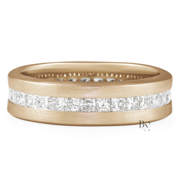 Princess Cut Lab Diamond Eternity Band, 1.80 Carat Channel Set Ring, 14K Gold Men's Wedding Band