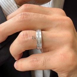 Princess Cut Lab Diamond Eternity Band, 1.80 Carat Channel Set Ring, 14K Gold Men's Wedding Band