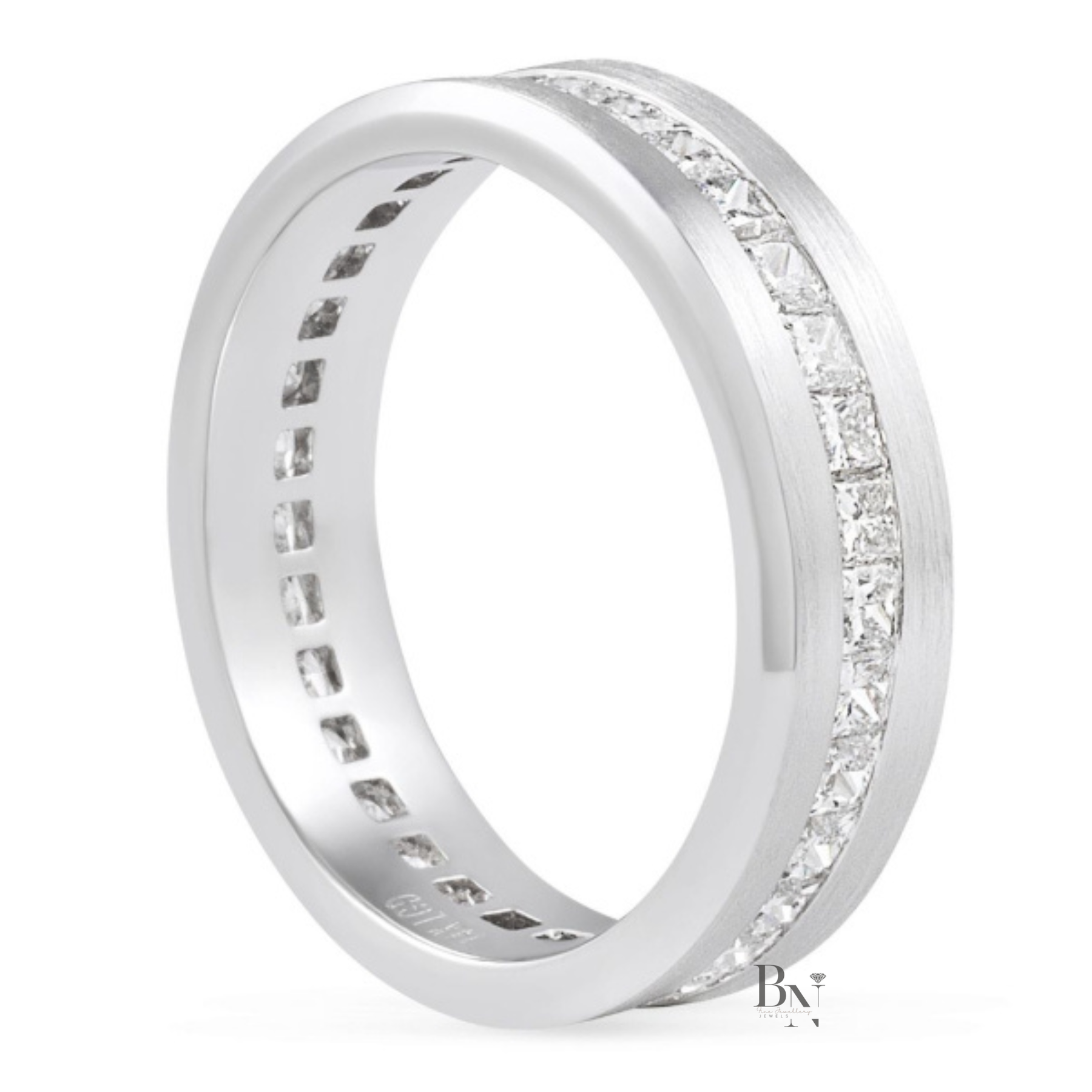 Princess Cut Lab Diamond Eternity Band, 1.80 Carat Channel Set Ring, 14K Gold Men's Wedding Band