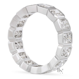 Radiant Cut Lab Diamond Eternity Band, 4 Carat Bezel Set Ring, 14K Solid Gold Bridal Anniversary Ring