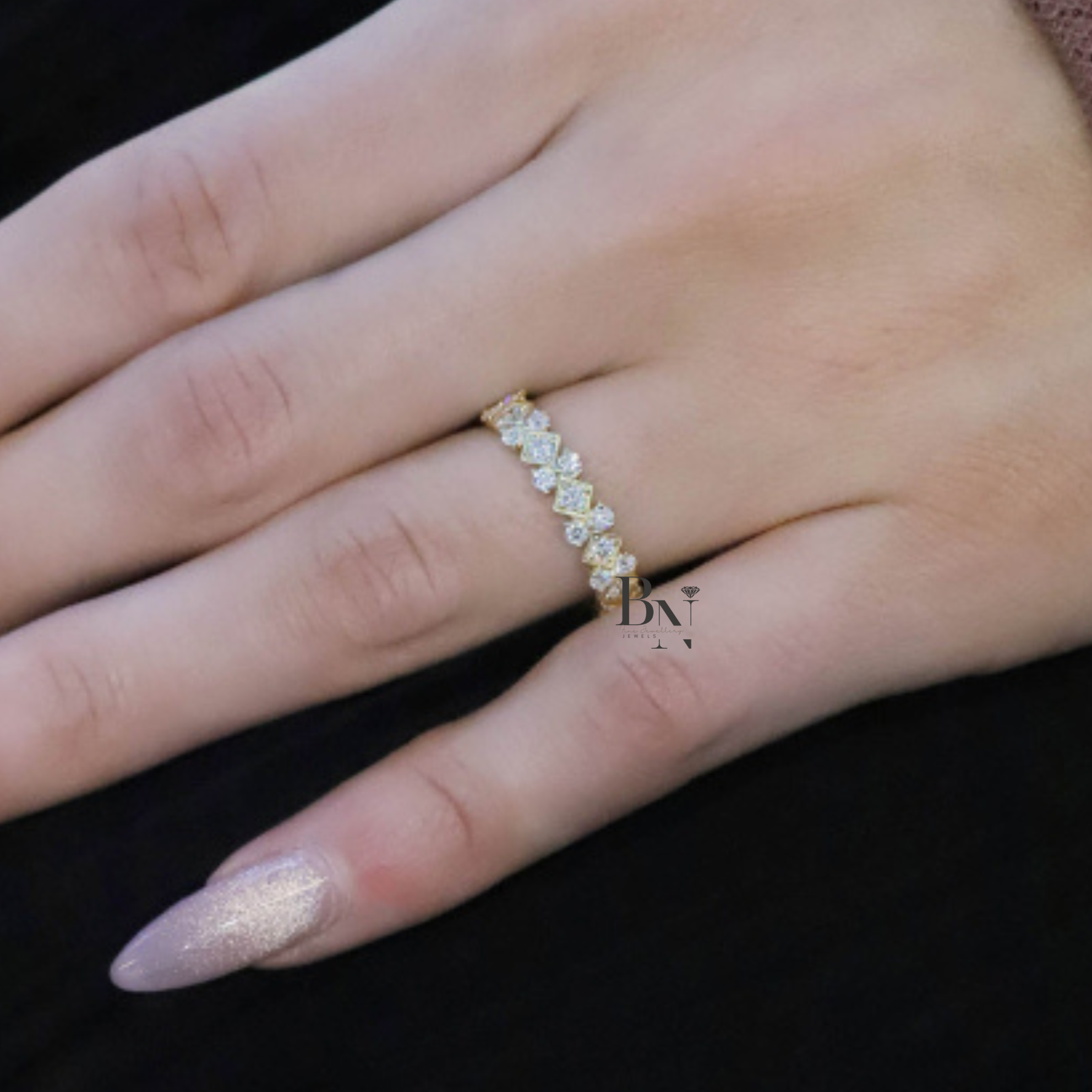Round Lab Diamond Eternity Band, 1 Carat Milgrain Bezel Ring, 14K Gold Vintage Bridal Stacking Band