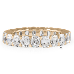 Antique Cushion Lab Diamond Eternity Band, 3.20 Carat Shared Prong Ring, 14K Gold Bridal