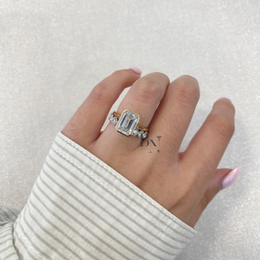 Round Lab Diamond Eternity Band, 1.59 Carat Milgrain Bezel Ring, 14K White Gold Bridal Stacking Band