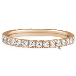 Round Lab Diamond Eternity Band, 0.60 Carat Pave Setting Ring, 14K Gold Bridal Stacking Anniversary Band