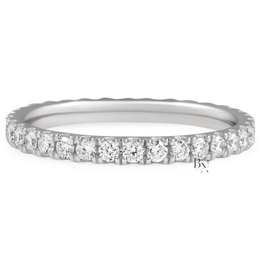 Round Lab Diamond Eternity Band, 0.60 Carat Pave Setting Ring, 14K Gold Bridal Stacking Anniversary Band